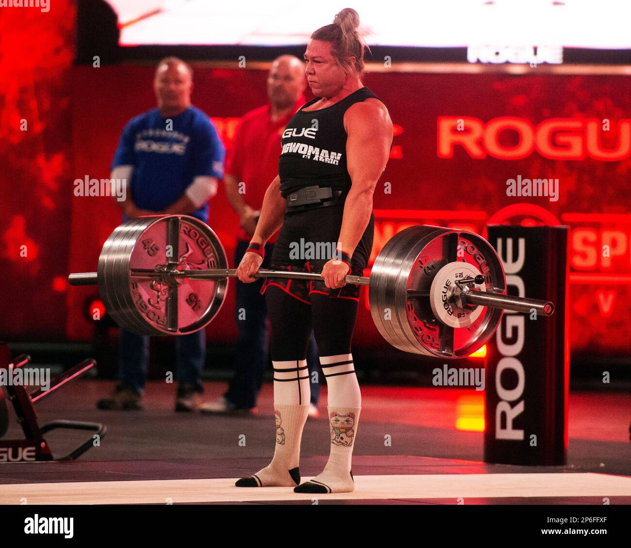 Columbus, Ohio, United States. 4th Mar, 2023. Donna Moore (GBR) competes in the Elephant Bar Deadlift at the Arnold Strongwoman Classic in Columbus, Ohio. Credit: Brent Clark/Alamy Live News Stock Photo