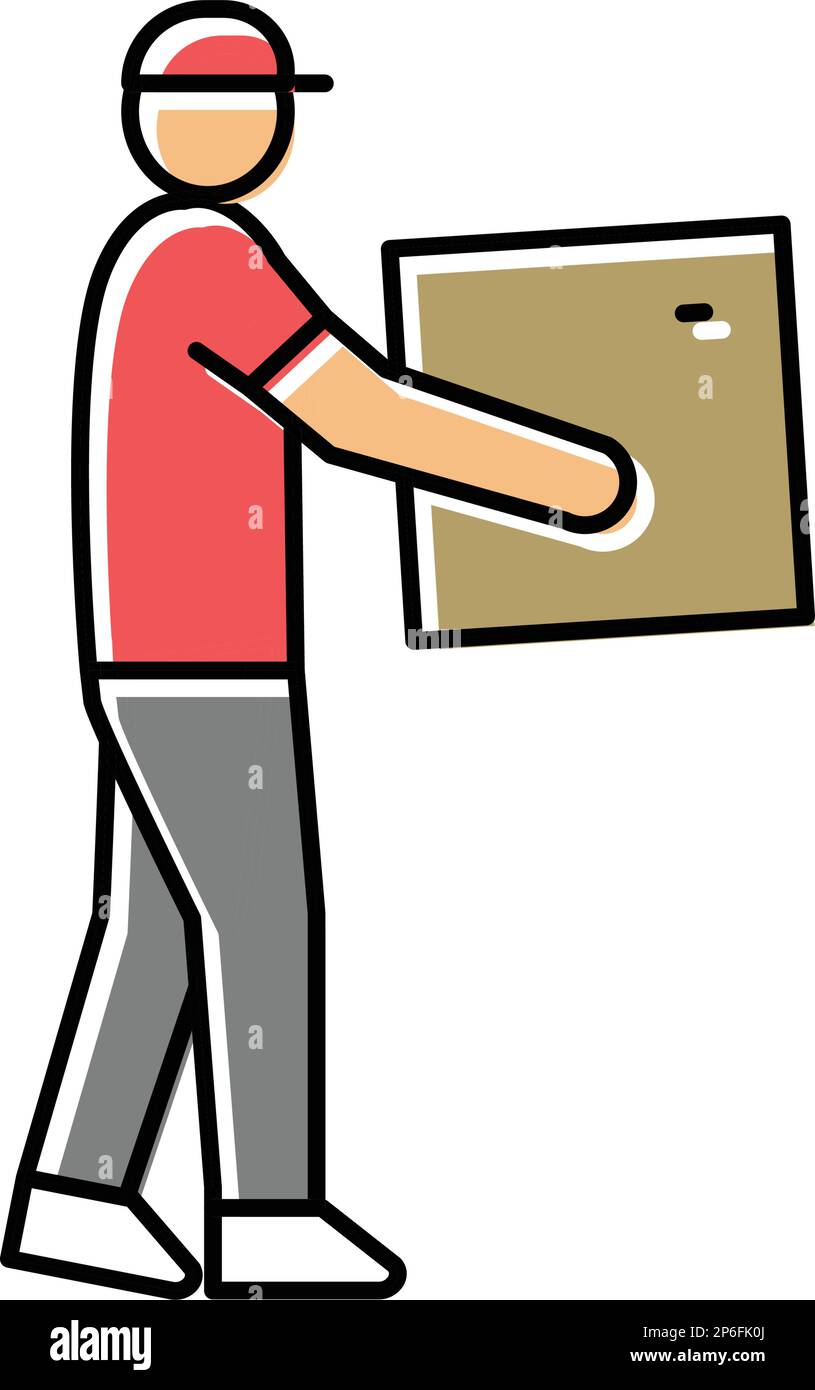 man courier color icon vector illustration Stock Vector Image & Art - Alamy