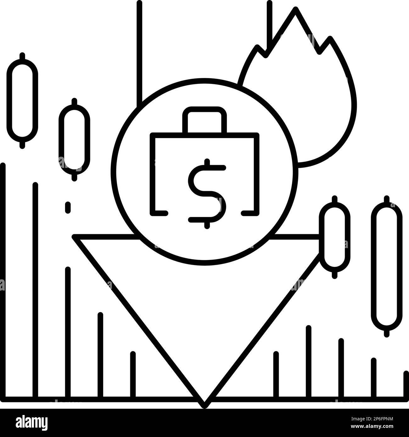 loss market financial crisis line icon vector illustration Stock Vector ...