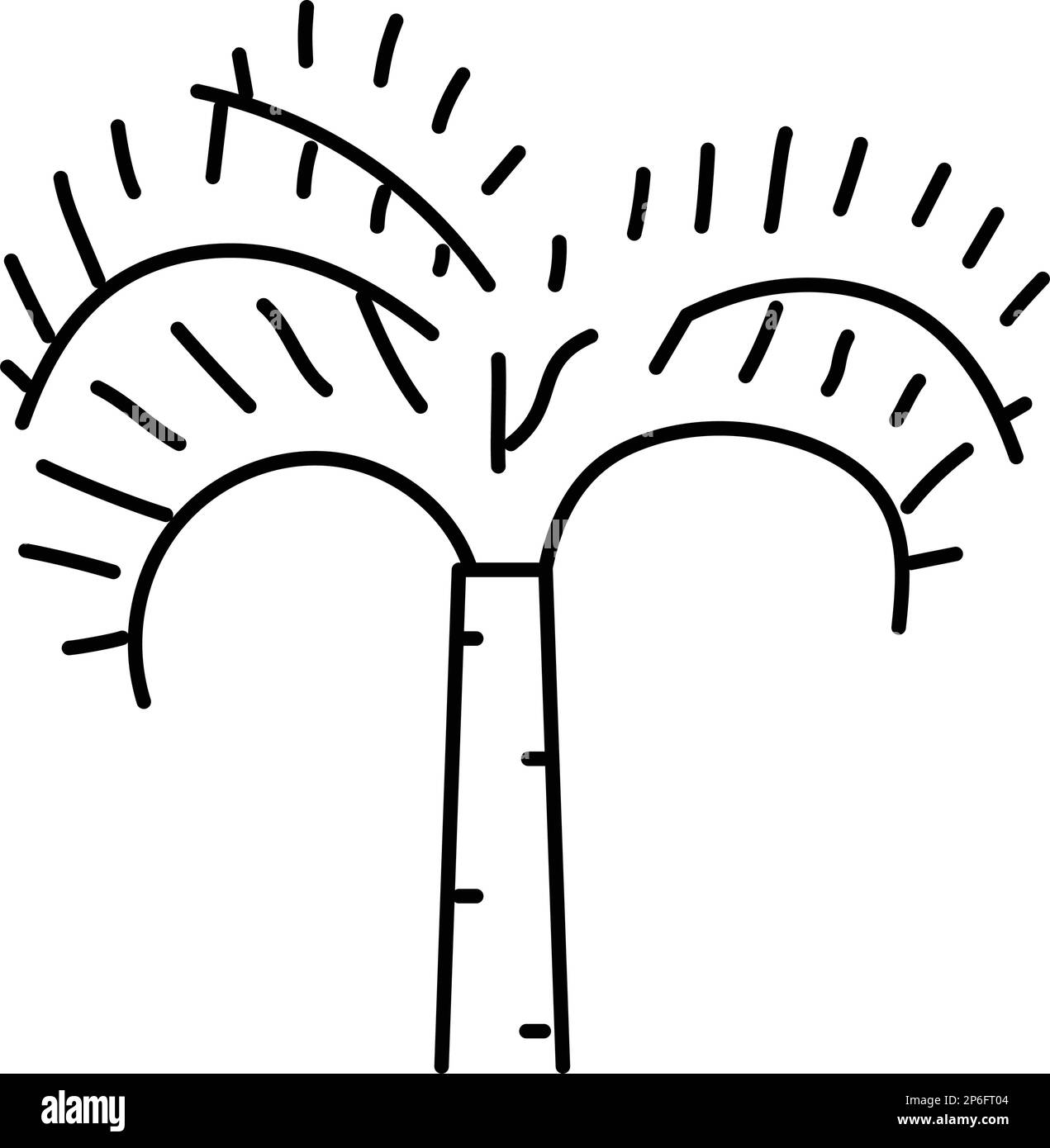 christmas palm tree line icon vector illustration Stock Vector
