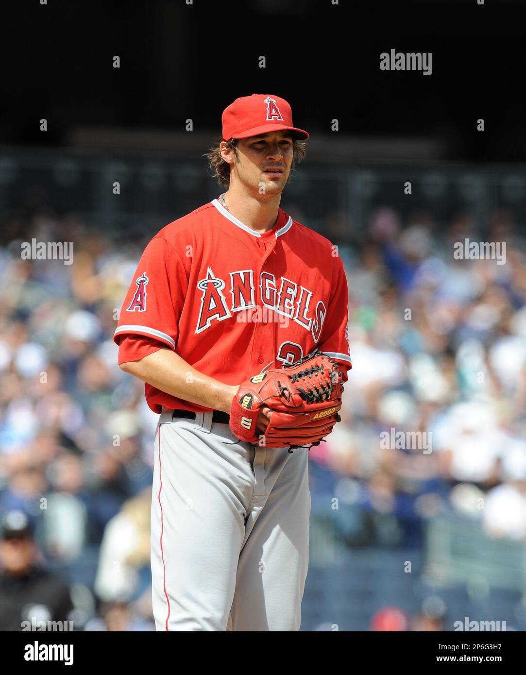 Los Angeles Angels pitcher C.J. Wilson (33) during game against the New ...