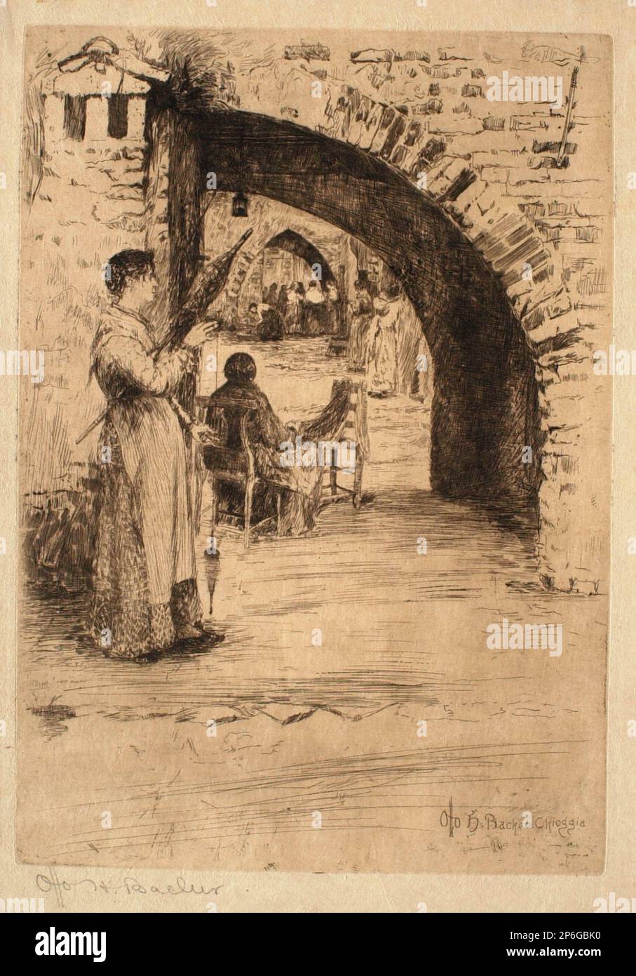 Otto Henry Bacher, Retaie, 1881, etching on Japan-like paper Stock ...