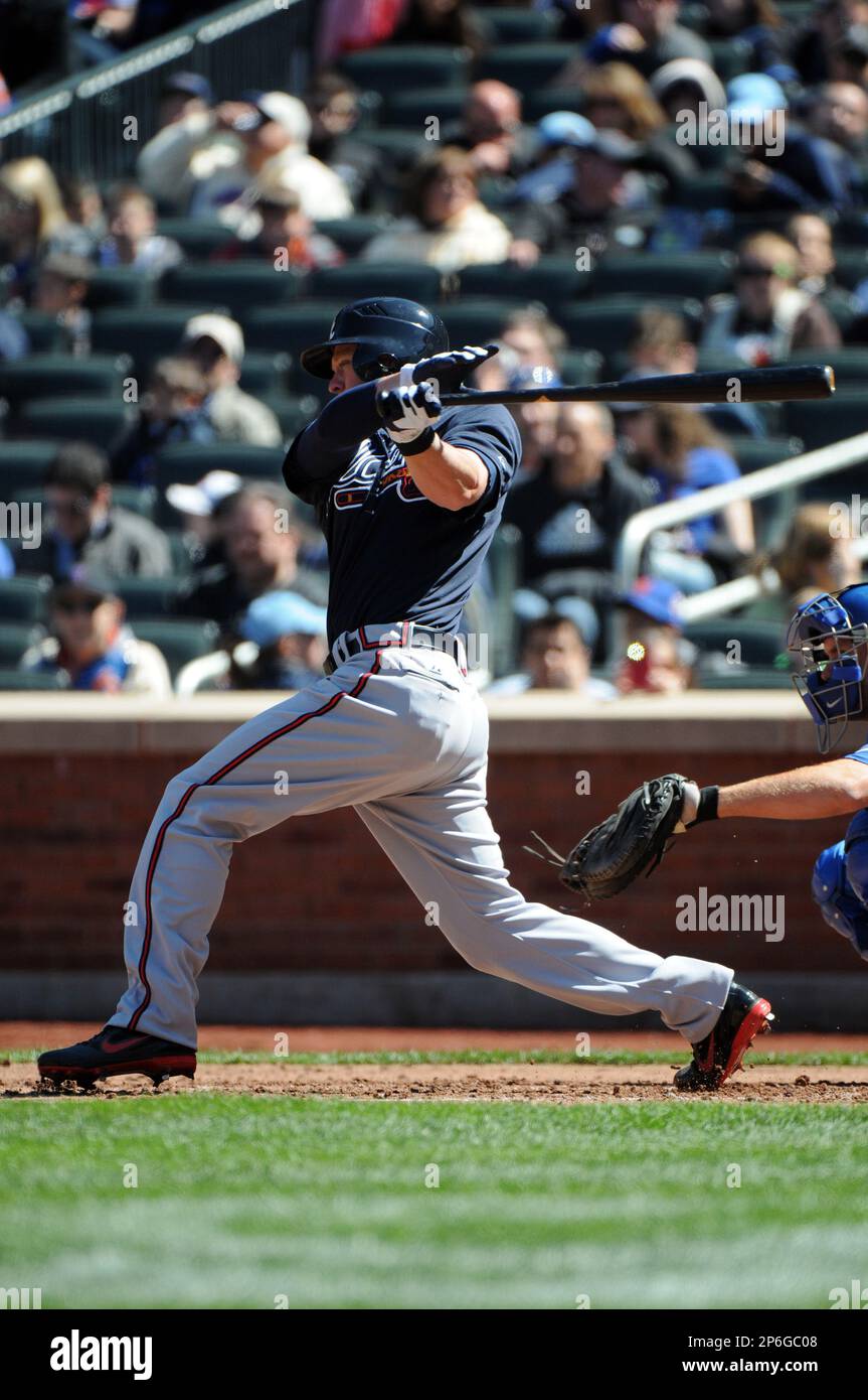 Atlanta Braves infielder Tyler Pastornicky (1) prior to game against the  New York Mets at Citi Field in Queens, New York; April 7, 2012. Mets  defeated Braves 4-2. (AP Photo/Tomasso DeRosa Stock Photo - Alamy
