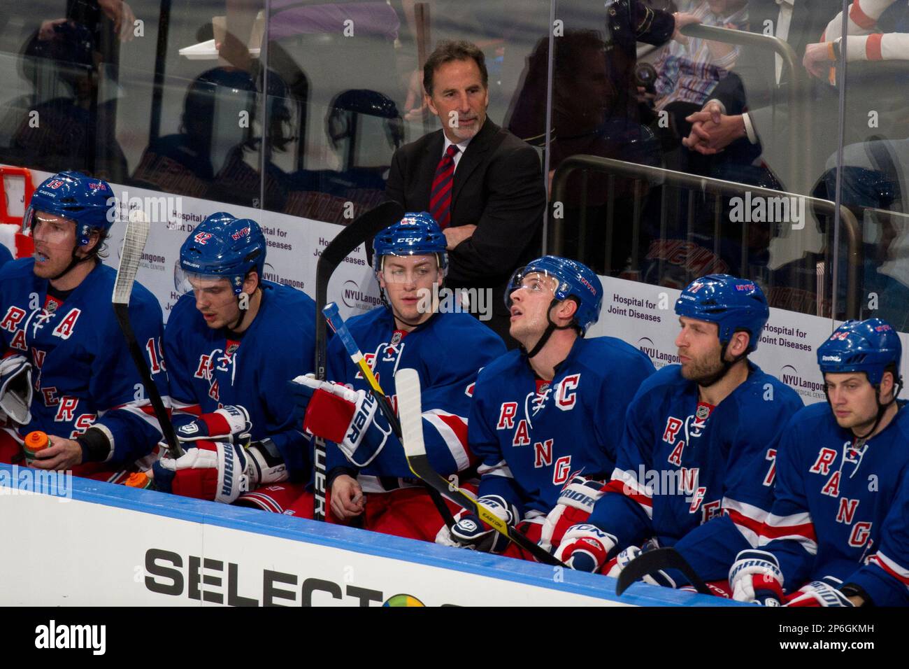 April 07, 2012 New York Rangers head coach John Tortorella with his