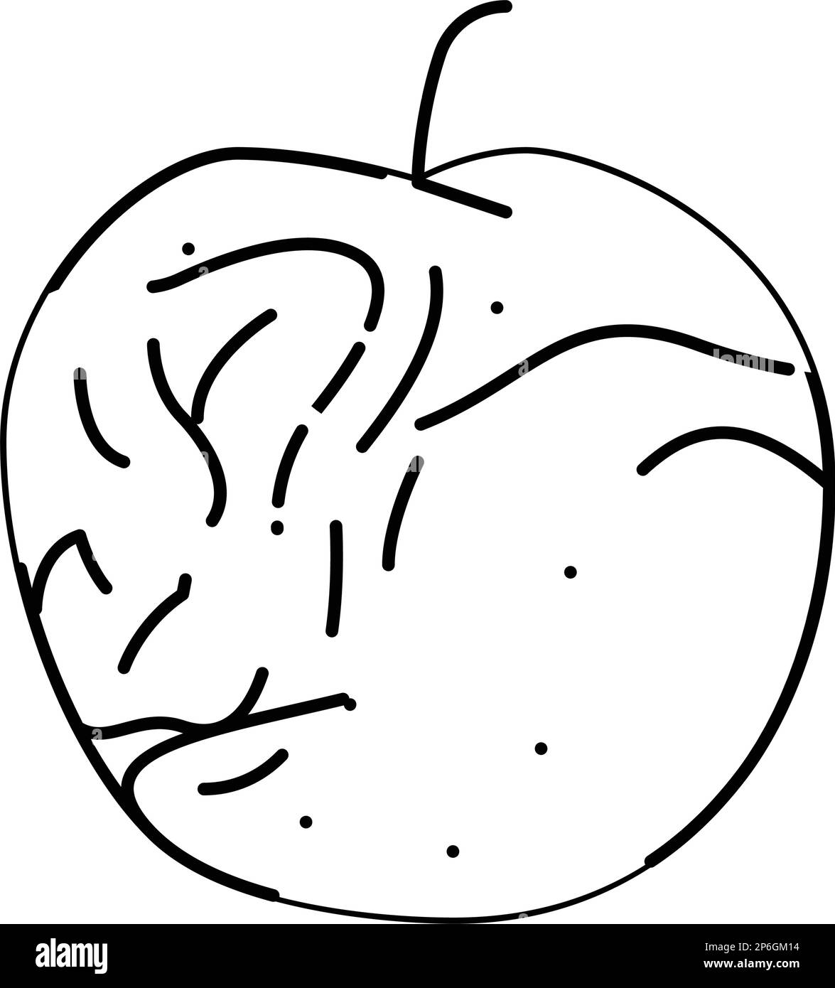 apple rotten food line icon vector illustration Stock Vector