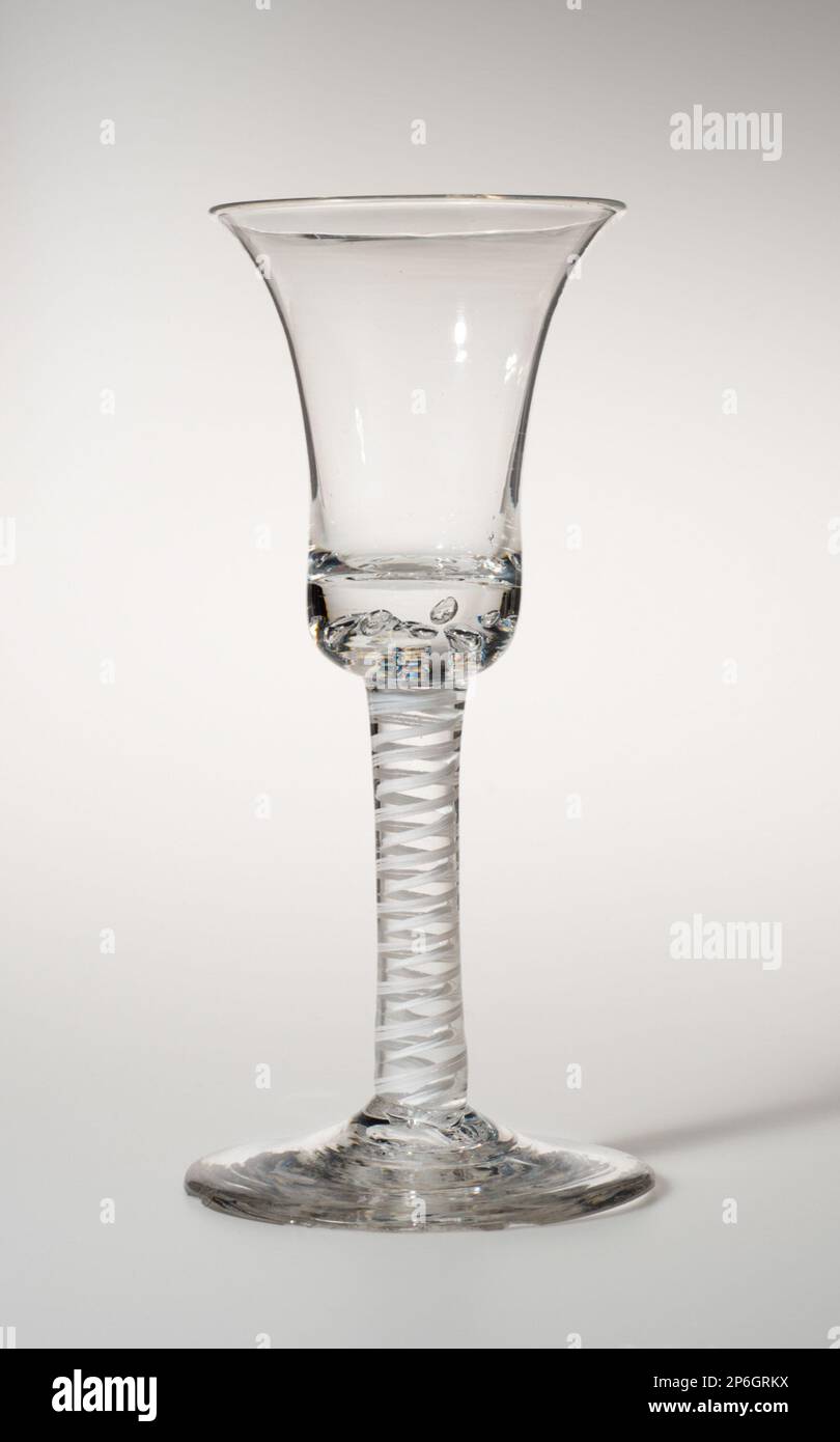 Maker Unknown, Wineglass, c. 1750–c. 1775, colorless lead glass with ...