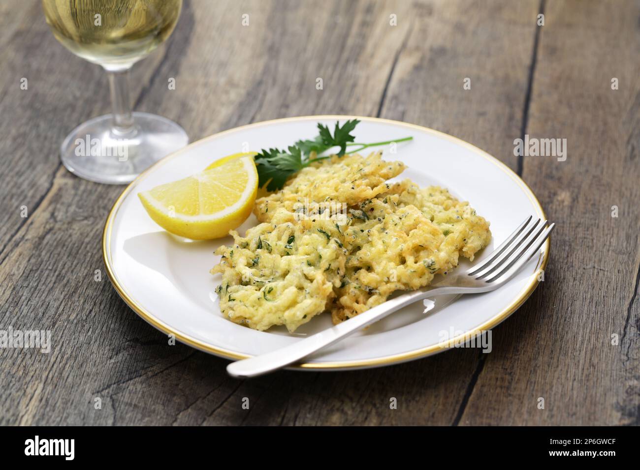 Italian baby sardine fritters(Frittelle di bianchetti) Stock Photo