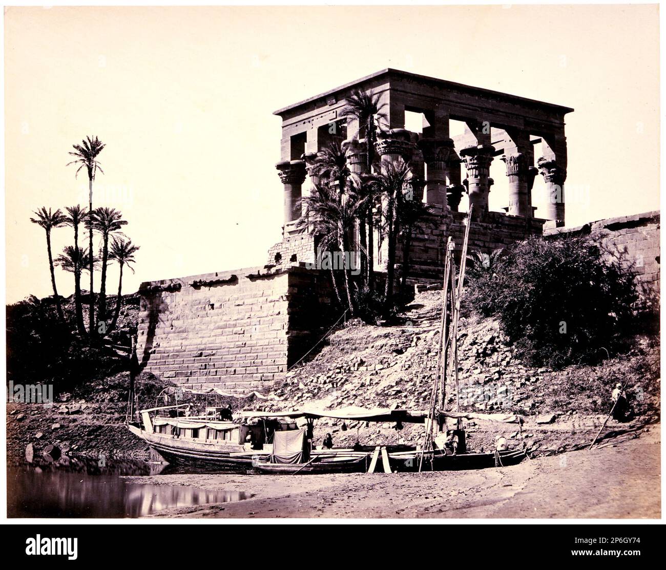 Francis Frith, The Hypaetheral Temple, Philae, C. 1860, albumen silver print from glass negative. Stock Photo