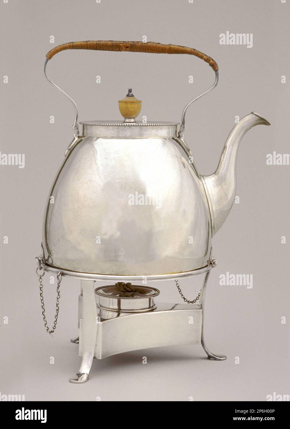 Thomas Chawner, Tea Kettle, Stand, and Lamp, 1783, silver Stock Photo