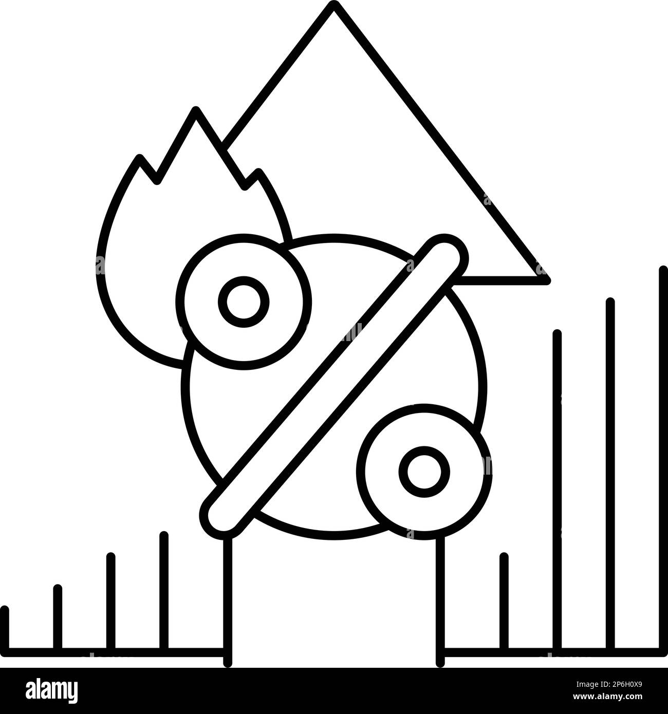 inflation financial crisis line icon vector illustration Stock Vector