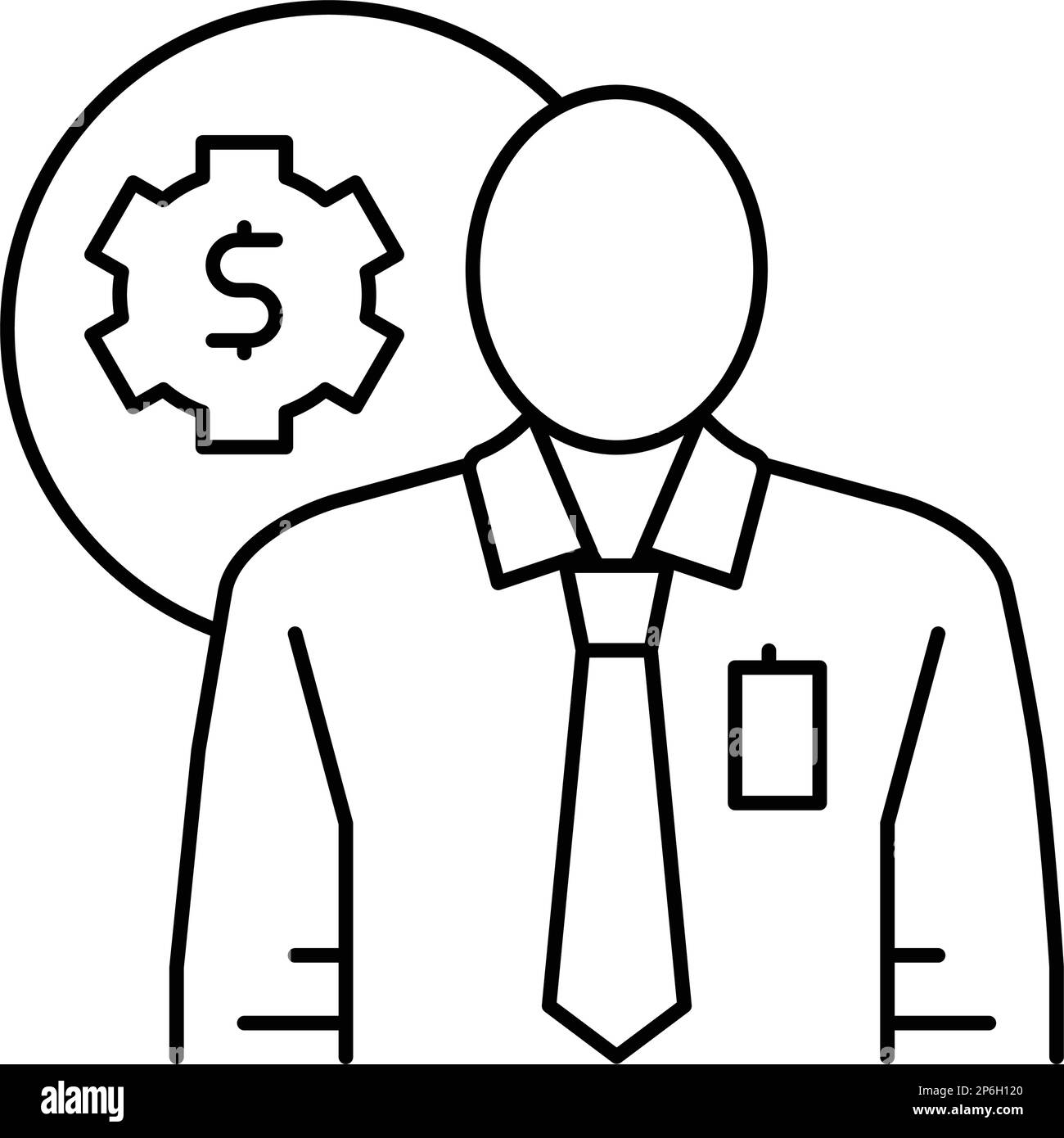 technical sales engineer worker line icon vector illustration Stock ...