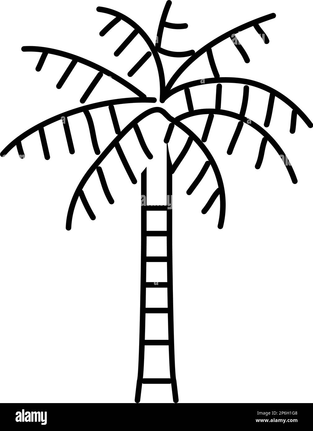 coconut palm tree line icon vector illustration Stock Vector