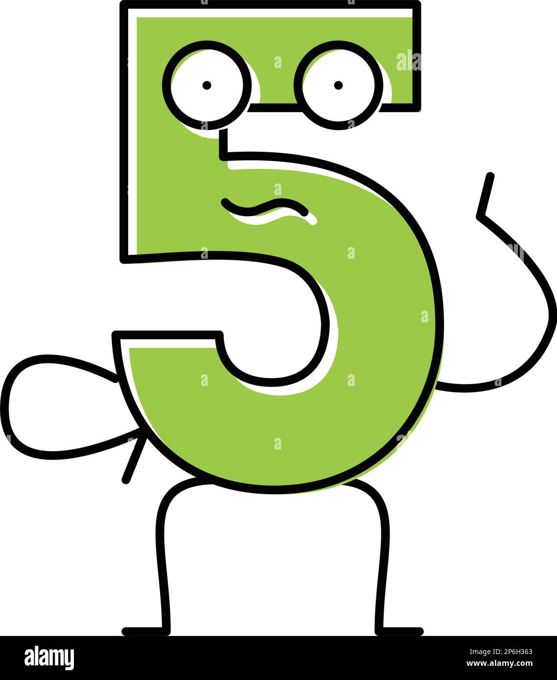 Five Number Character Color Icon Vector Illustration Stock Vector Image 