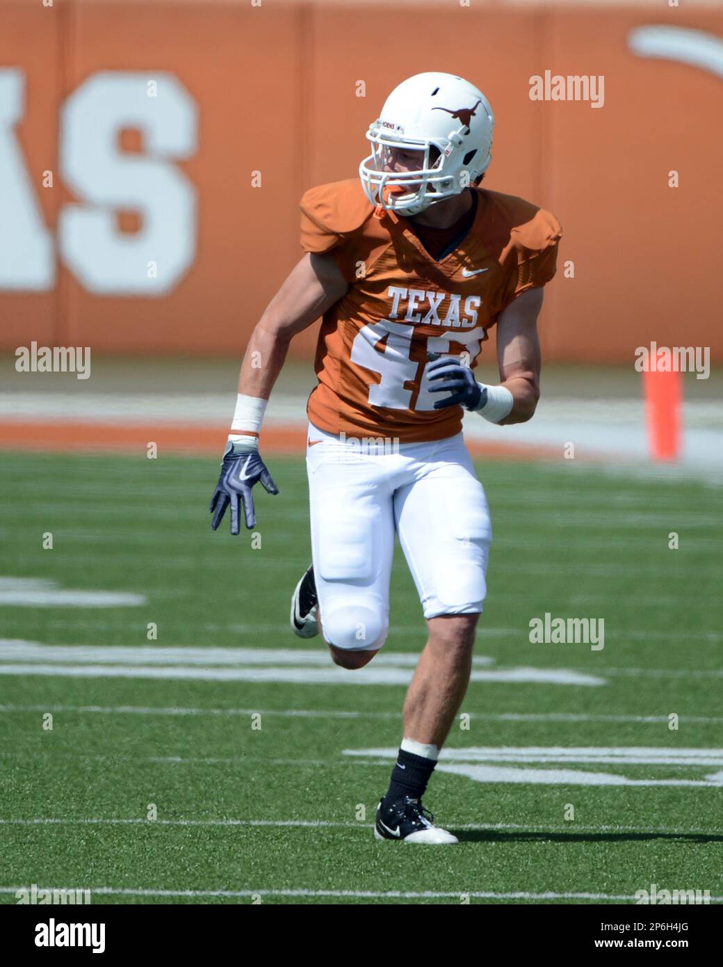 April 1, 2012. . Tevin Jackson #42 of the Texas Longhorns in action during  the 2012 Texas