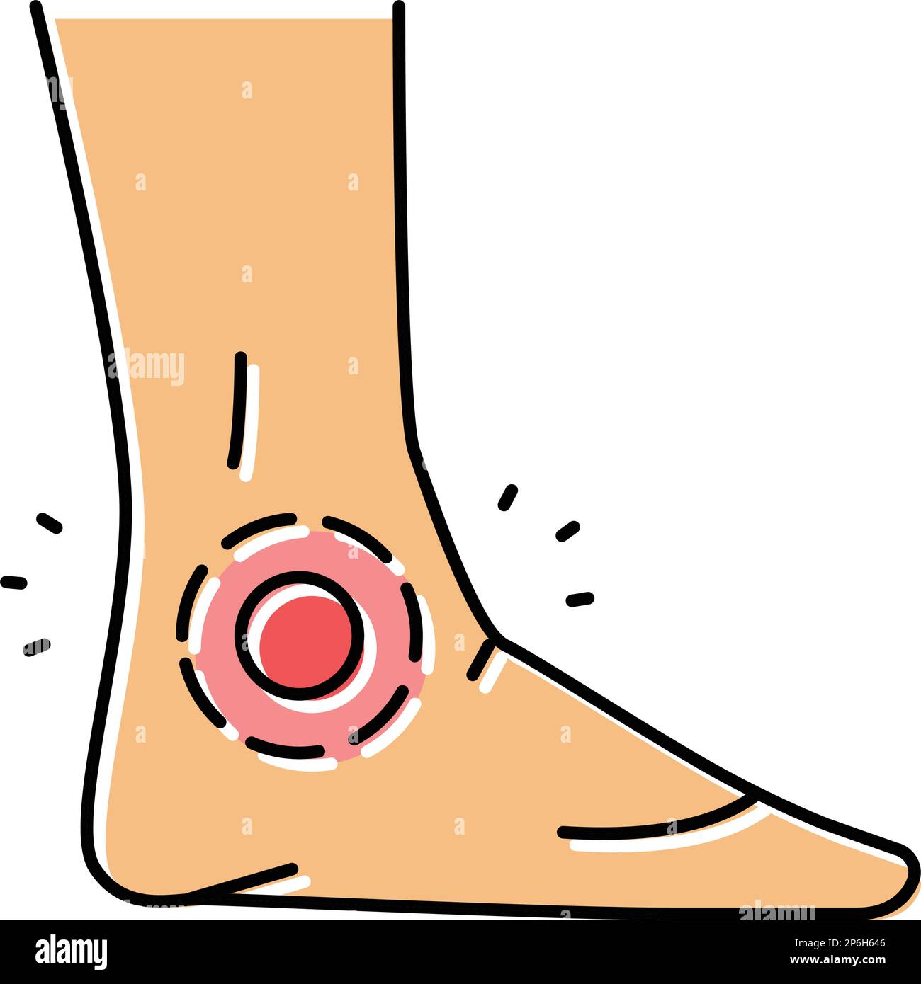 ankle pain body ache color icon vector illustration Stock Vector Image ...