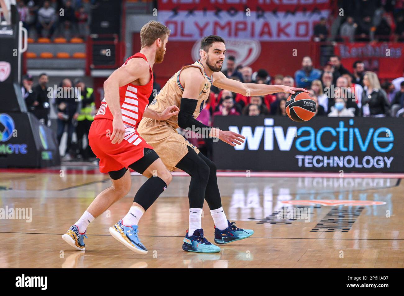 March 7, 2023, Athens, Greece: 13 TOMAS SATORANSKY of FC Barcelona during  the Euroleague, Round 27, match between Olympiacos Piraeus and FC Barcelona  at Peace and Friendship Stadium on March 7, 2023,