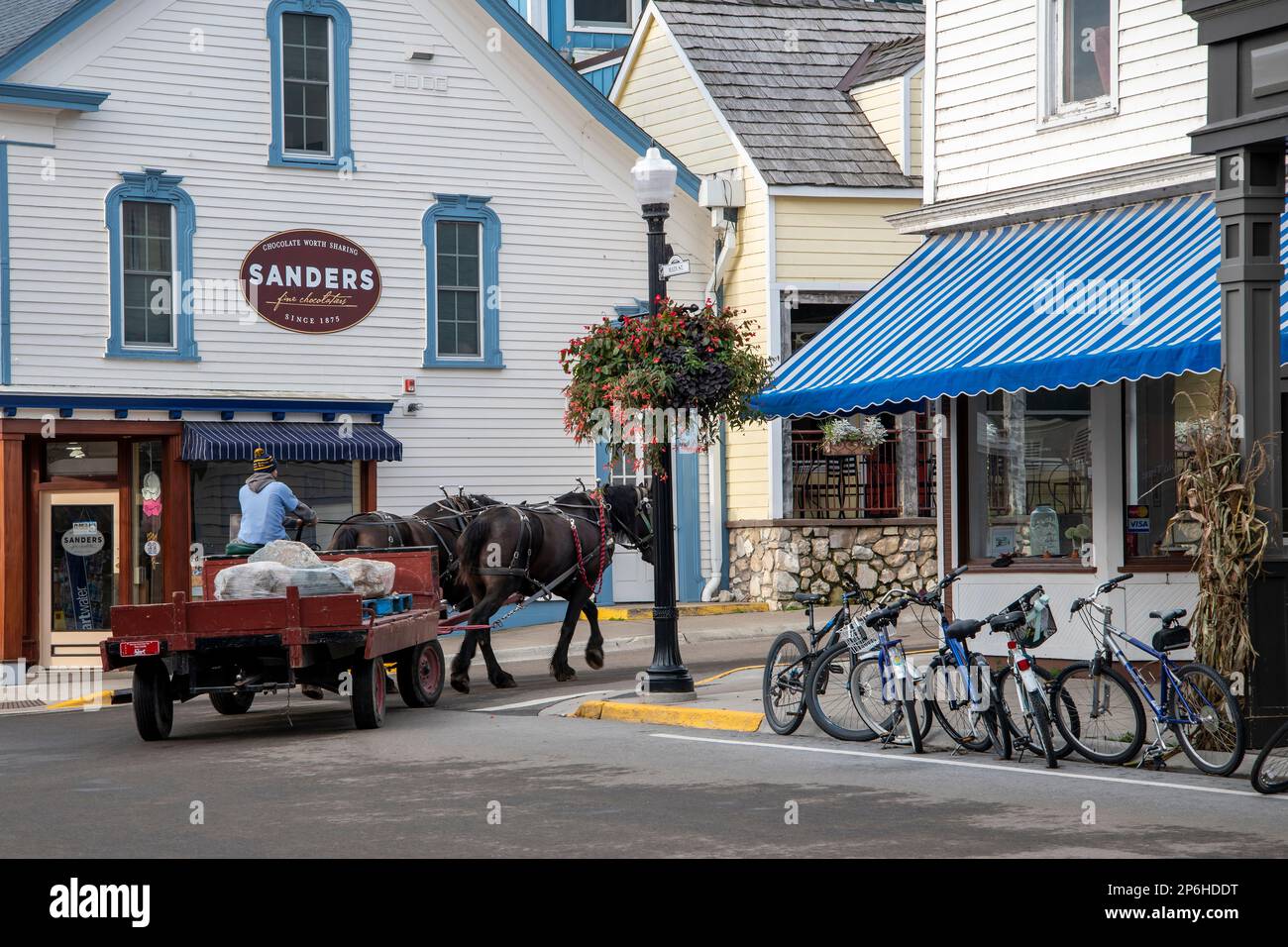Mackinac Island, Michigan. Only horses and bicycles allowed on the