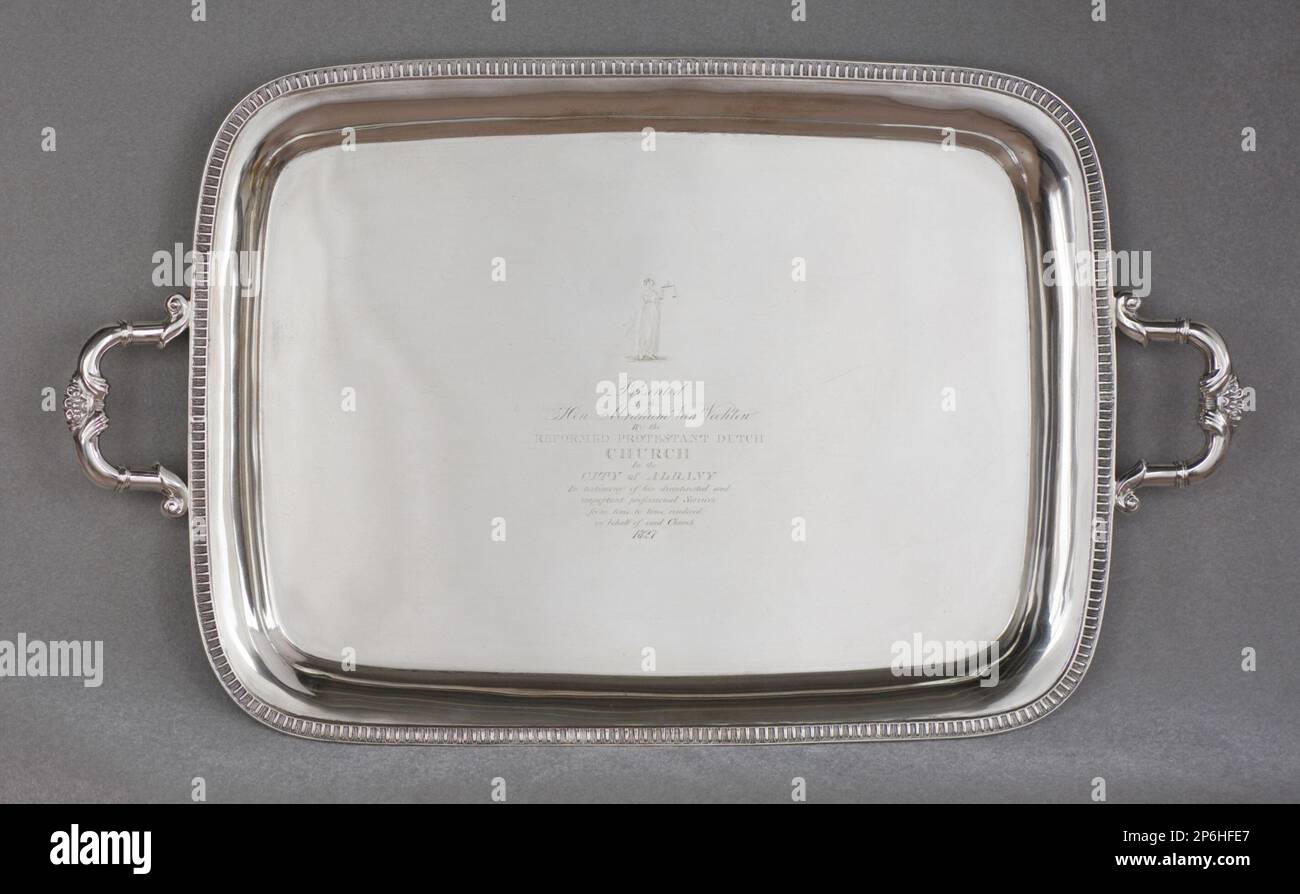 Robert Shepherd and William Boyd, Tray, 1827, silver. Stock Photo