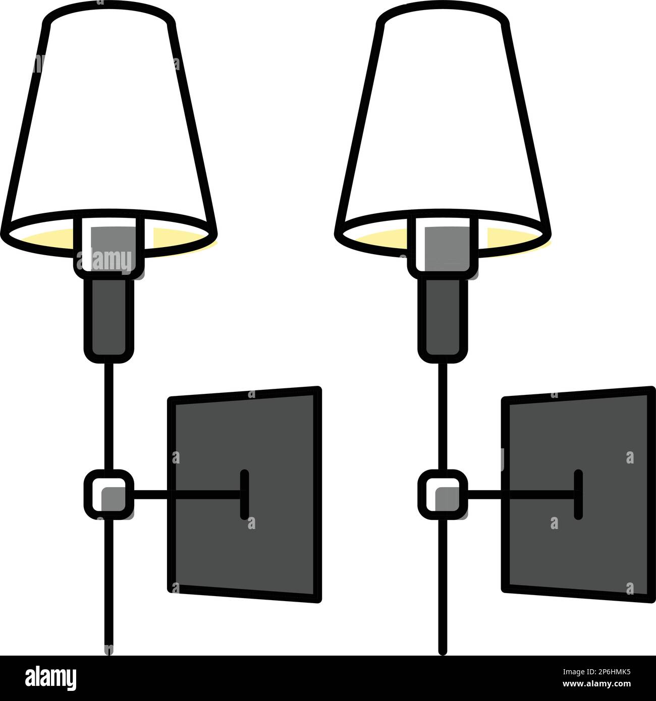 wall lamp ceiling color icon vector illustration Stock Vector Image ...