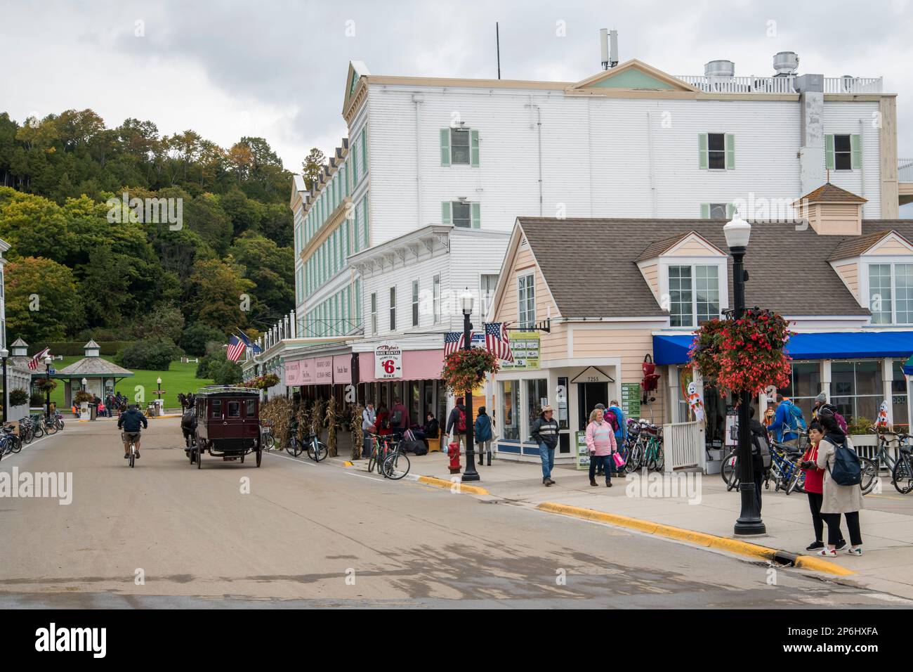 Mackinac Island, Michigan. Only horses and bicycles allowed on the