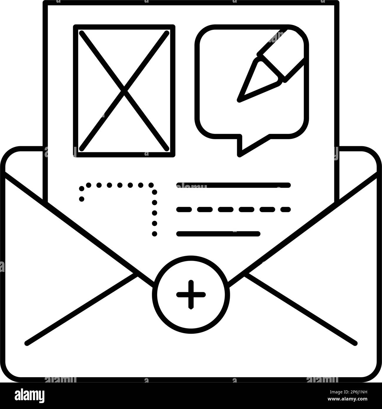 create newsletter marketing line icon vector illustration Stock Vector ...