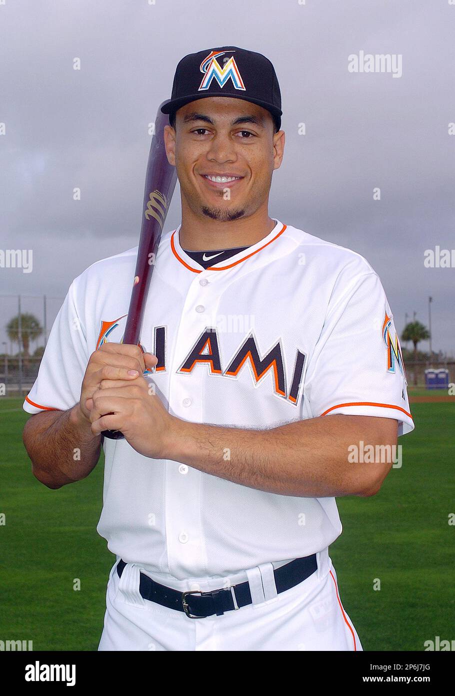 Jupiter, Florida February 27, 2012 Miami Marlins Outfielder Gioncarlo  Stanton during Spring Training. (AP Photo/Steve Moore Stock Photo - Alamy