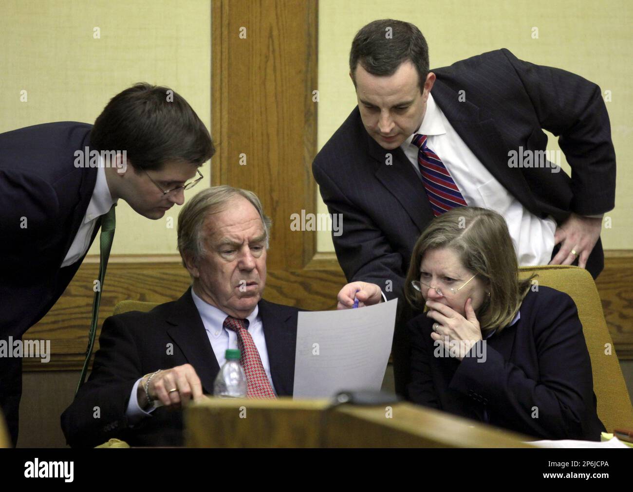 Attorneys defending the Commonwealth of Virginia, from left, Jeremy