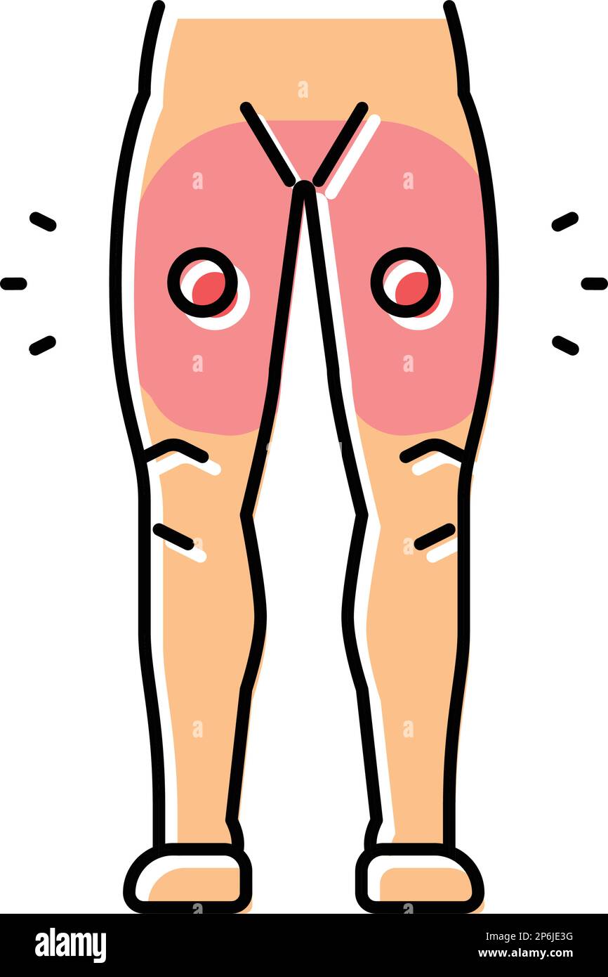 thigh pain body ache color icon vector illustration Stock Vector Image