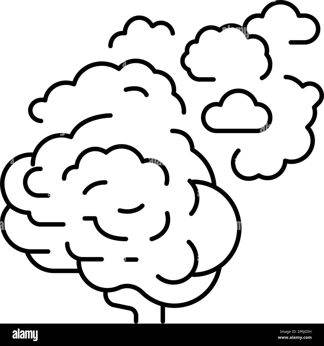 mind brain human line icon vector illustration Stock Vector Image & Art ...