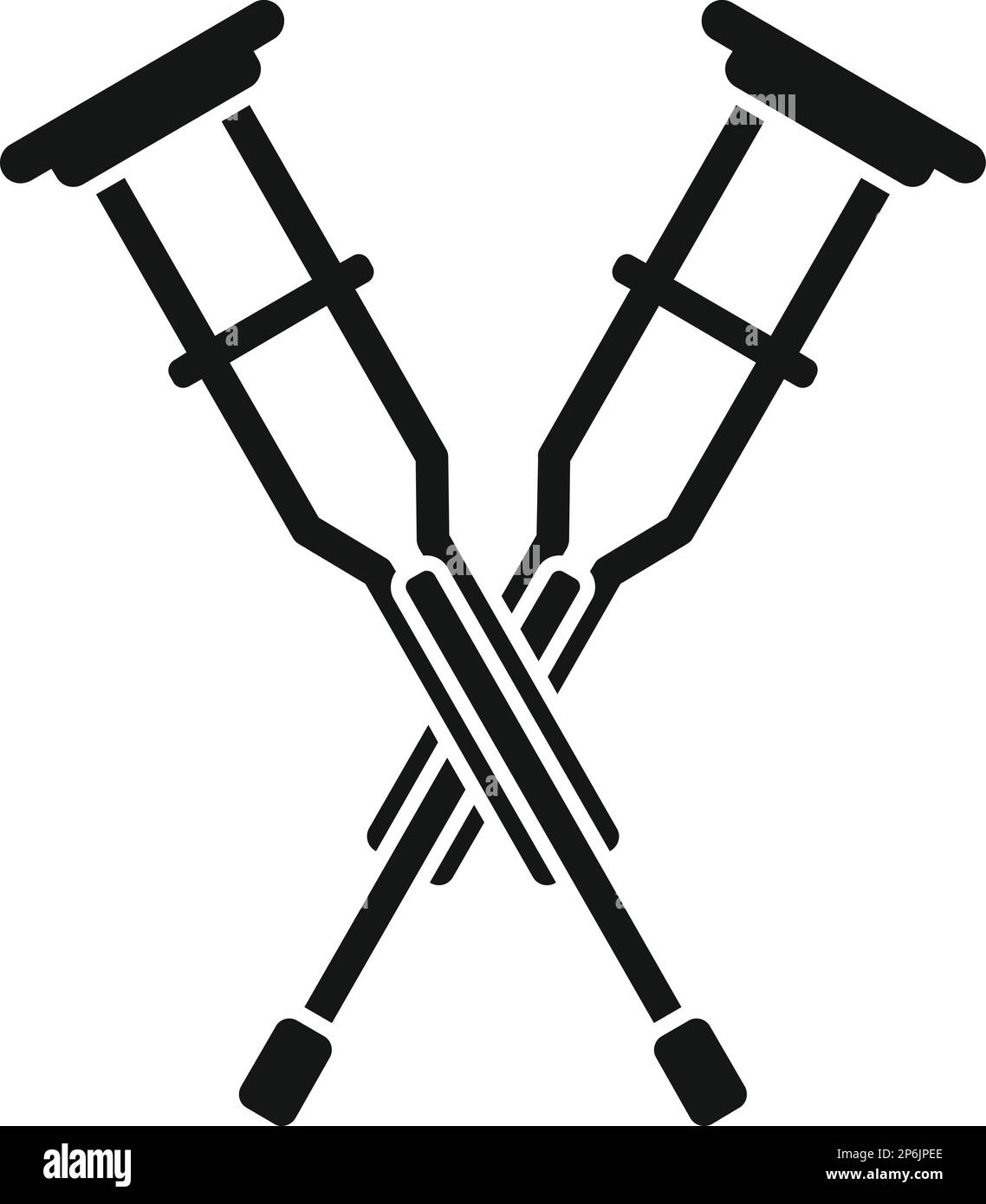 Crutches icon simple vector. Medical disease. Knee joint Stock Vector ...