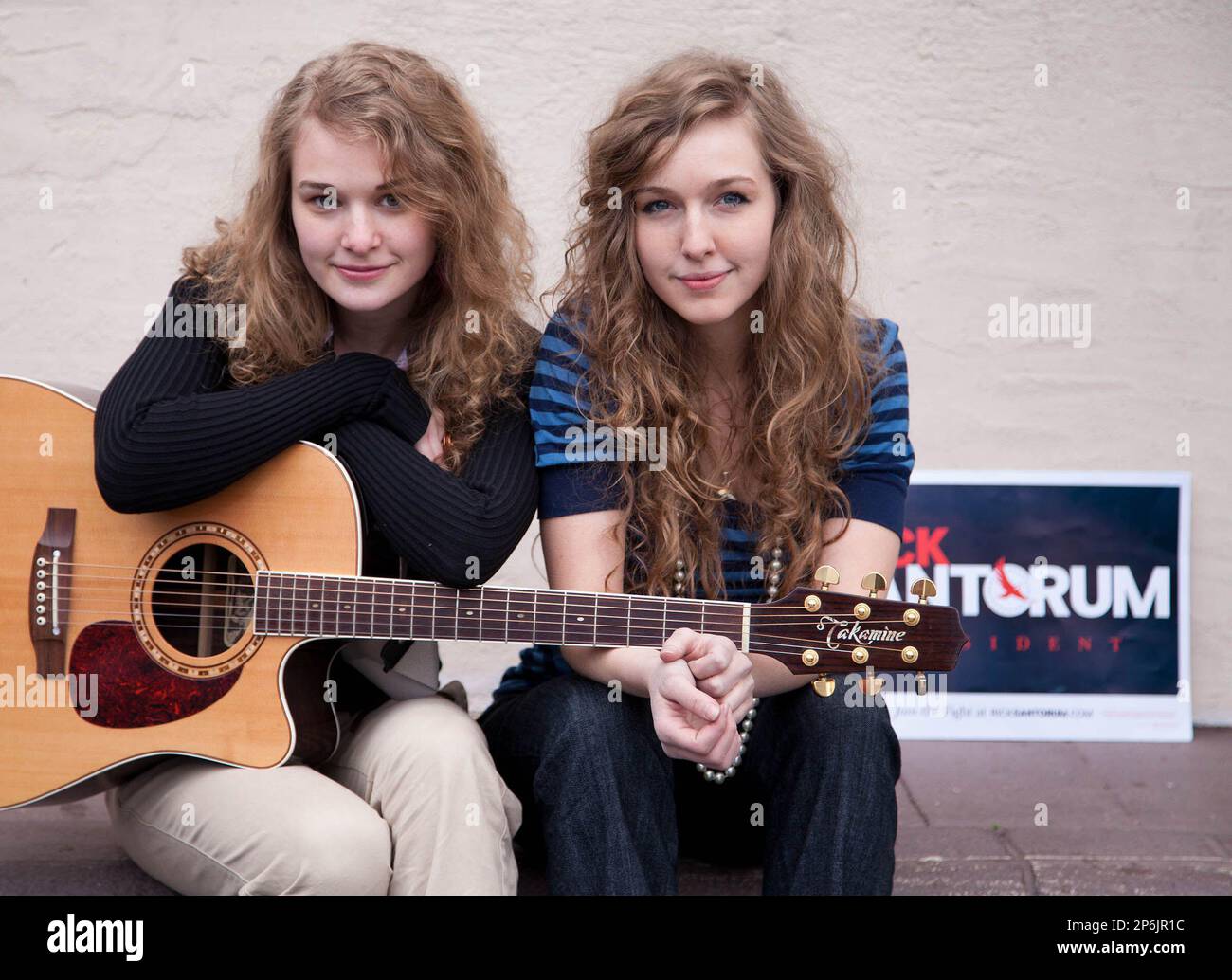 Haley (left) and Camille Harris pose at the site where they filmed the video  \, image size:1300x1034