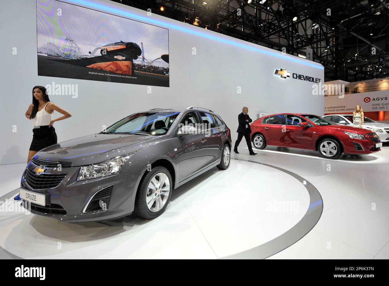 The new Chevrolet Cruze Station Wagon Break car is shown during the press  day at the 82st Geneva International Motor Show in Geneva, Switzerland,  Tuesday, March 6, 2012. The Motor Show will