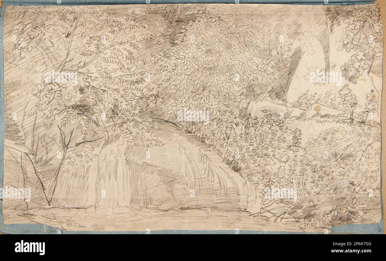 Guillaume Lethière, Waterfall (Cascade), early 19th century, Graphite ...