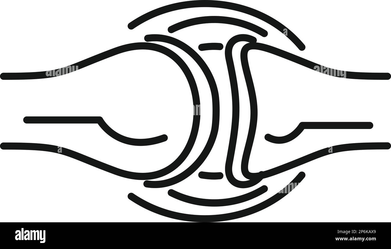 Joint pain icon outline vector. Medical disease. Foot injury Stock