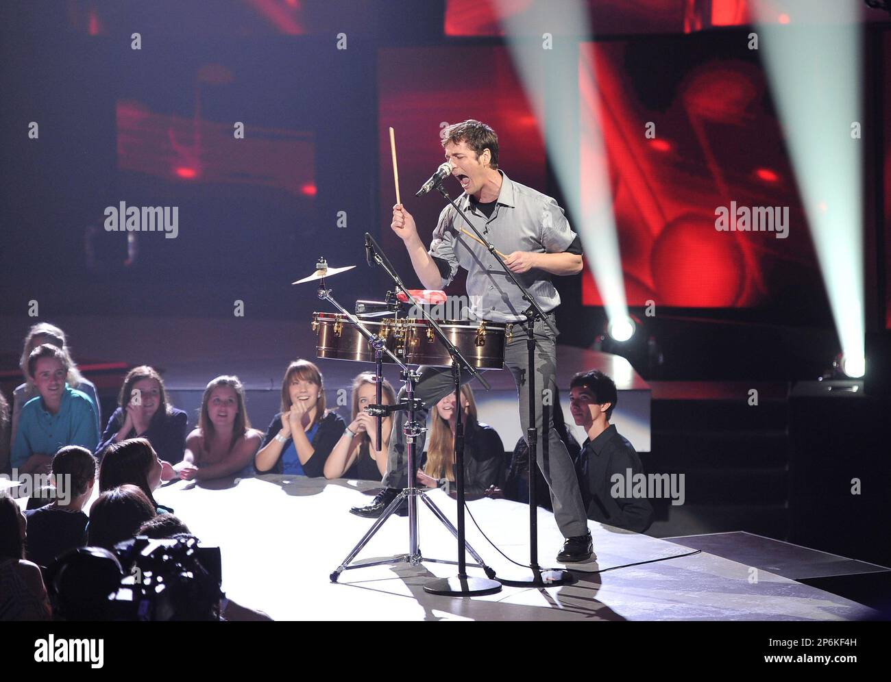 HOLLYWOOD, CA FEBRUARY 28 Top 12 contestant Reed Grimm performs on