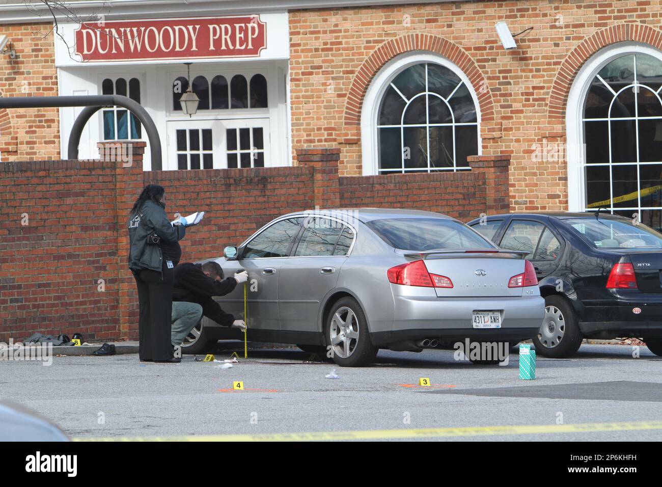 Dunwoody & Sandy Springs crime scene investigators take measurements at