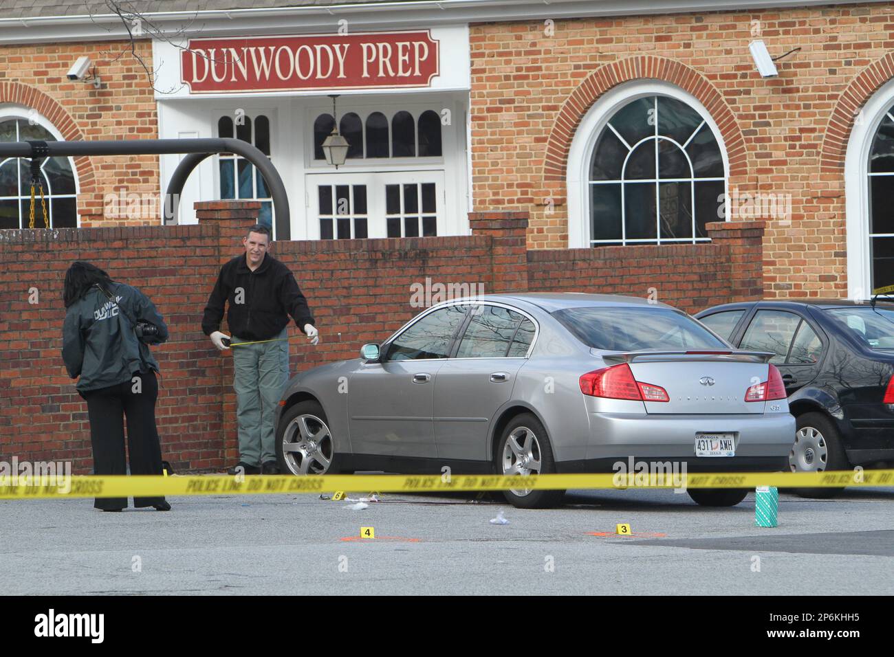 Dunwoody & Sandy Springs crime scene investigators take measurements at