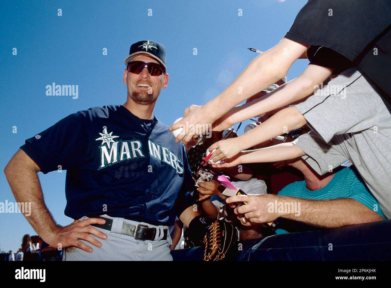 Jay Buhner of the Seattle Mariners during a spring training game