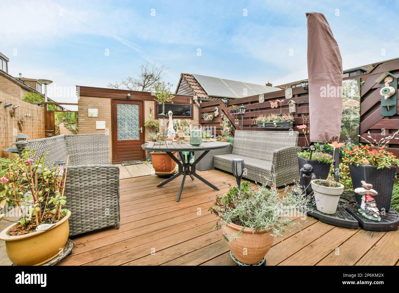 Amsterdam, Netherlands - 10 April, 2021: an outdoor patio area with ...