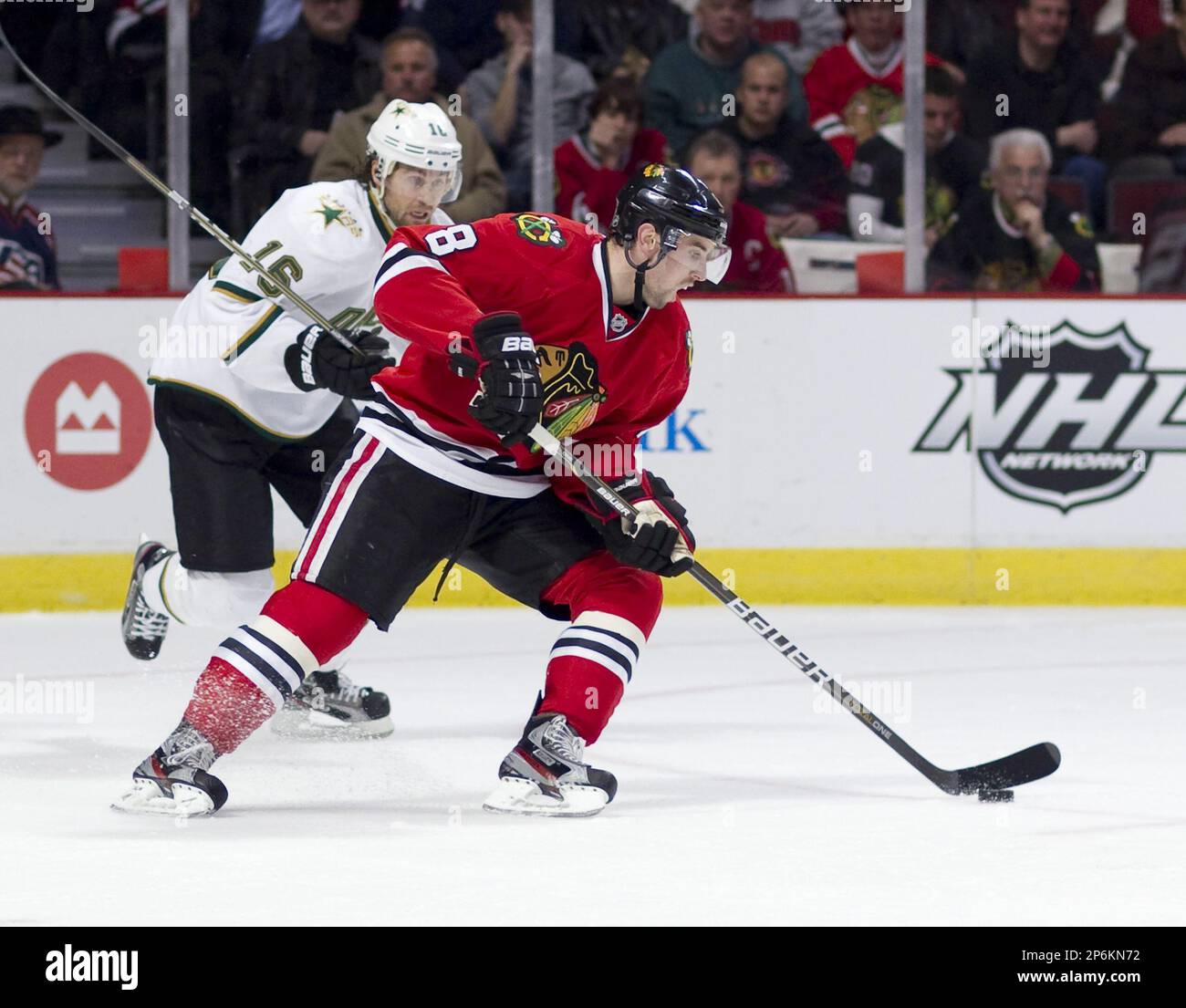 February 23, 2012: Chicago, IL. Blackhawk Nick Leddy #8 and Star Adam ...