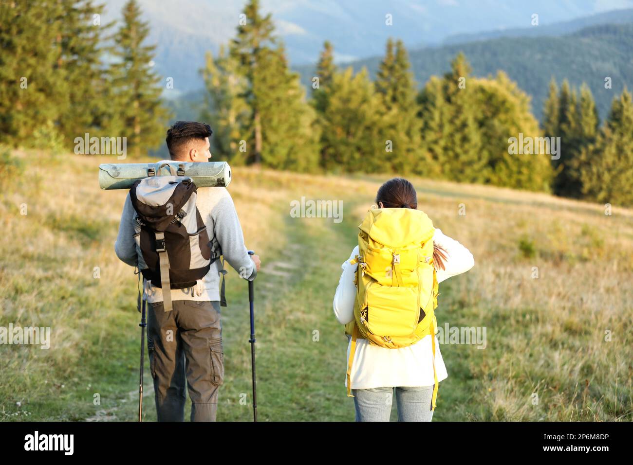 Male female hiking in extreme hi-res stock photography and images - Alamy