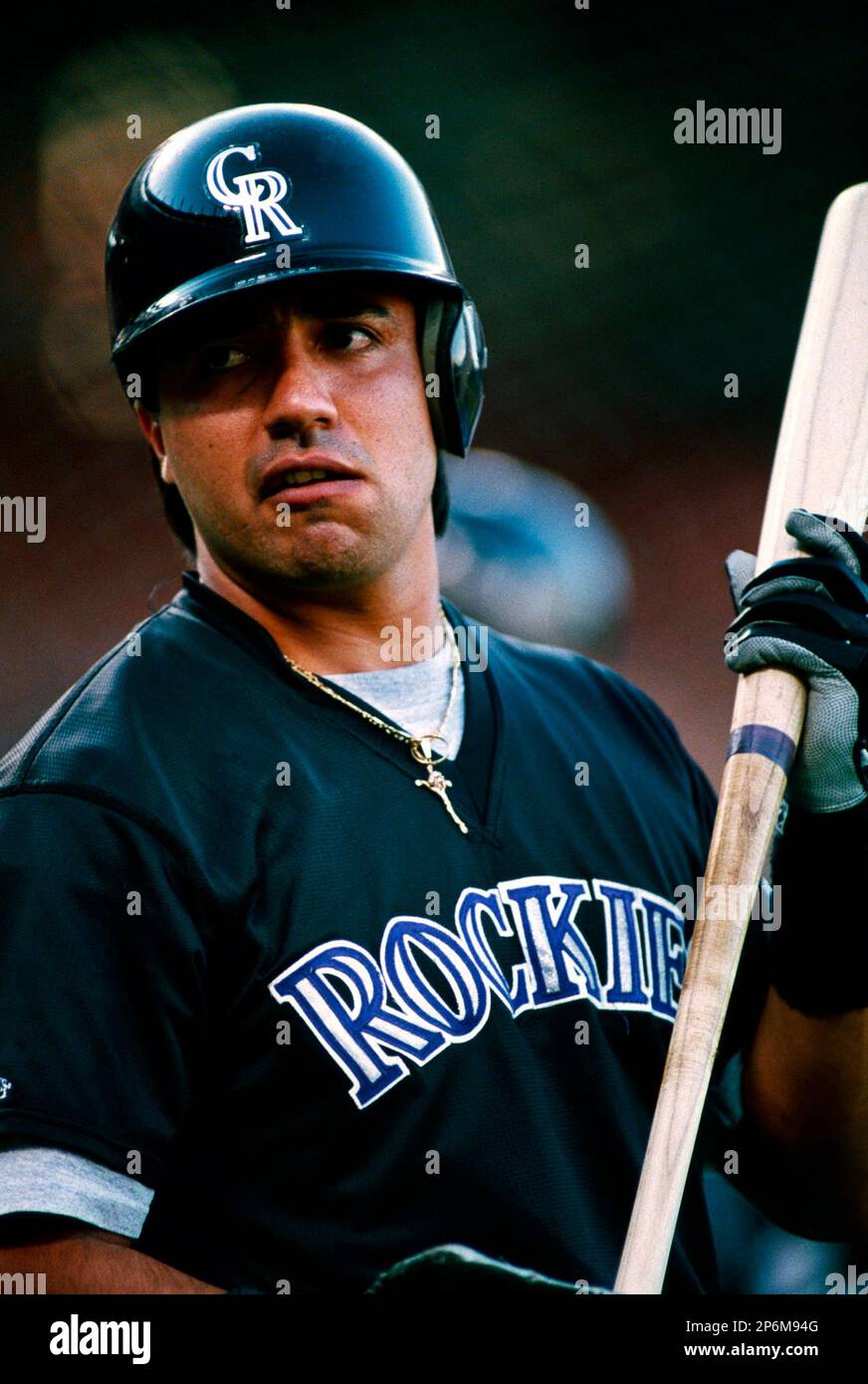 Vinny Castilla of the Colorado Rockies during a game at Dodger Stadium in  Los Angeles, California during the 1997 season.(Larry Goren/Four Seam  Images via AP Images Stock Photo - Alamy