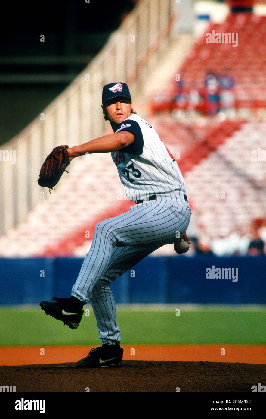 Mark Gubicza of the Anaheim Angels during a game at Anaheim Stadium in  Anaheim, California during the 1997 season.(Larry Goren/Four Seam Images  via AP Images Stock Photo - Alamy