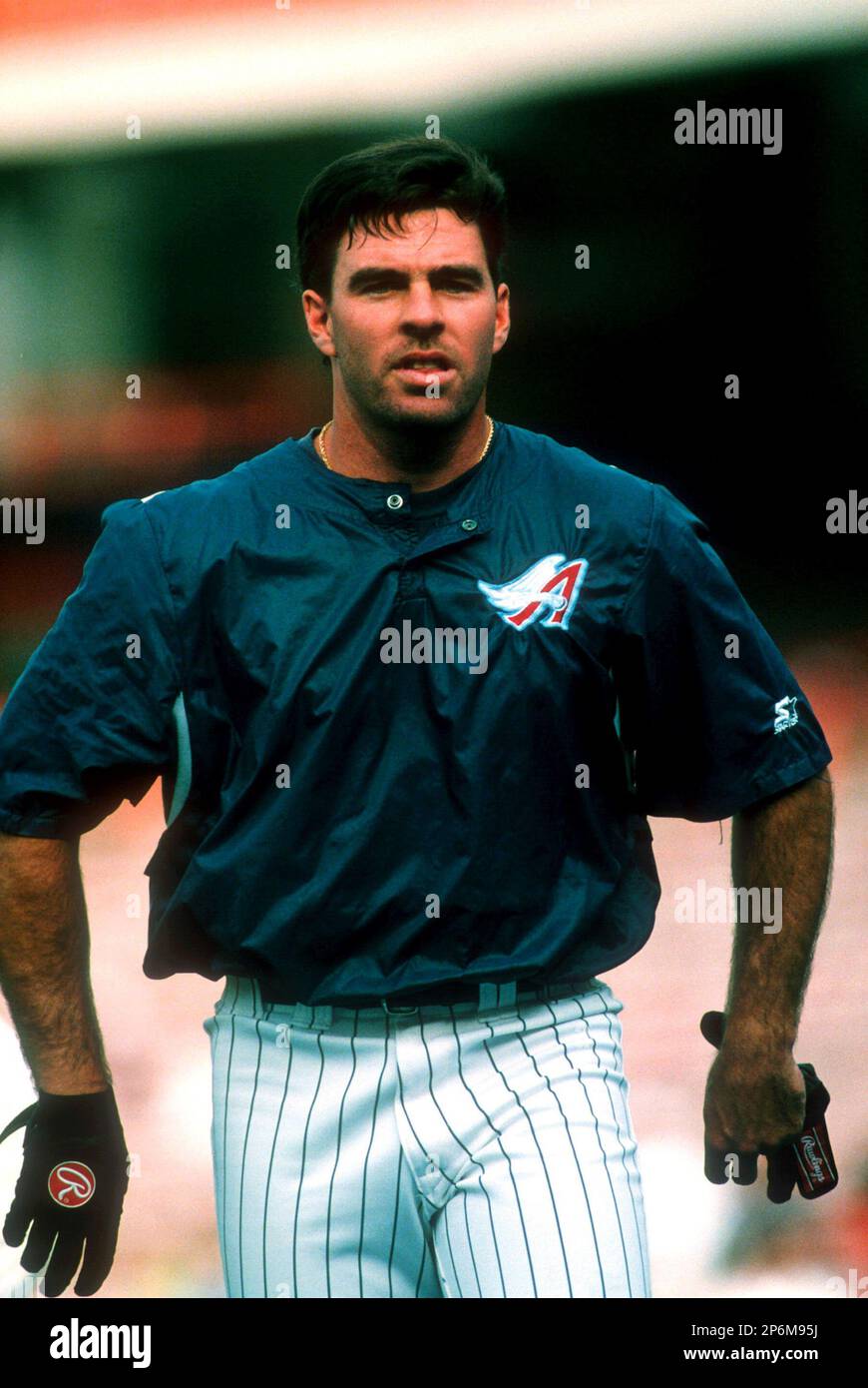 Jim Edmonds of the Anaheim Angels during a game circa 1999 at Angel Stadium  in Anaheim, California. (Larry Goren/Four Seam Images via AP Images Stock  Photo - Alamy