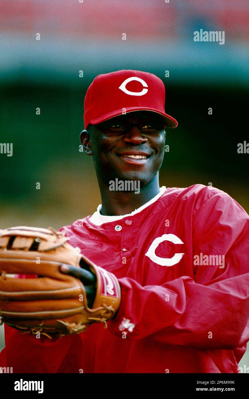 Pokey Reese of the Cincinnati Reds during a game at Dodger Stadium