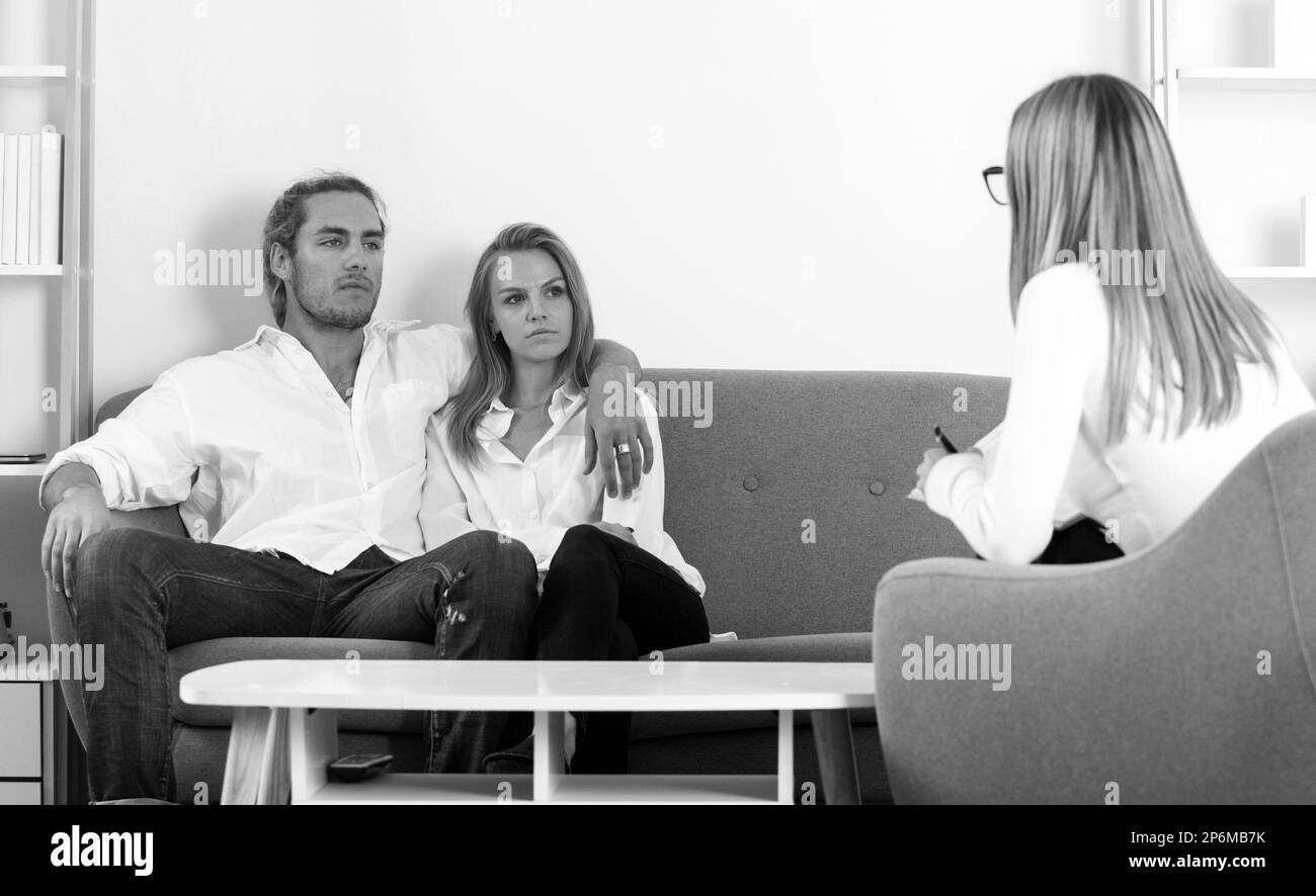 Family therapy session Black and White Stock Photos & Images - Alamy