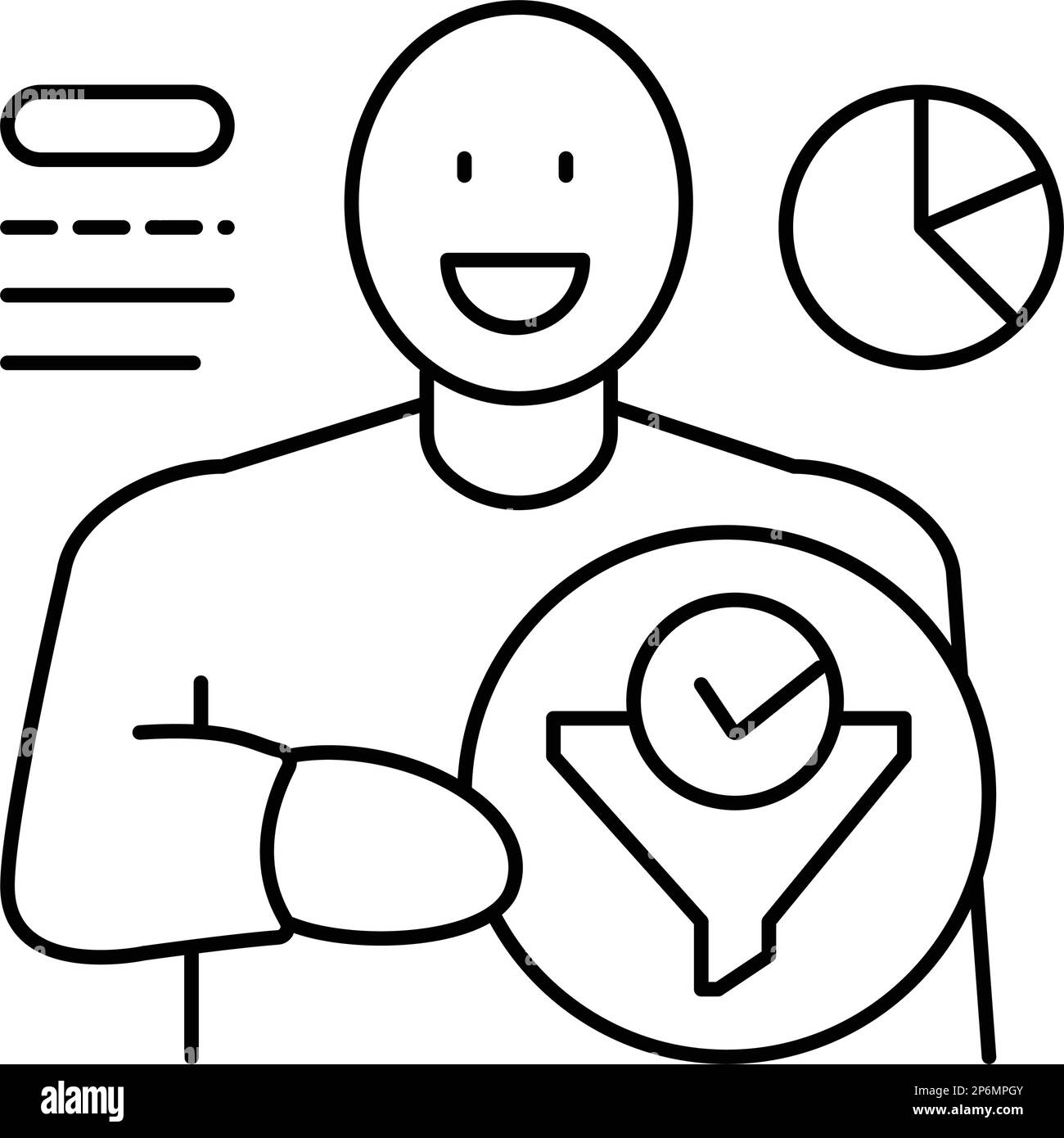 marketing qualified lead line icon vector illustration Stock Vector