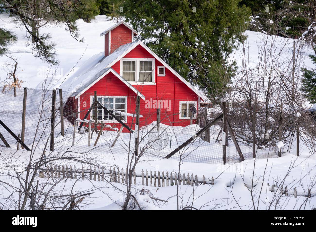 Dutch Flats, CA, USA. 7th Mar, 2023. A home is covered in snow on Ridge