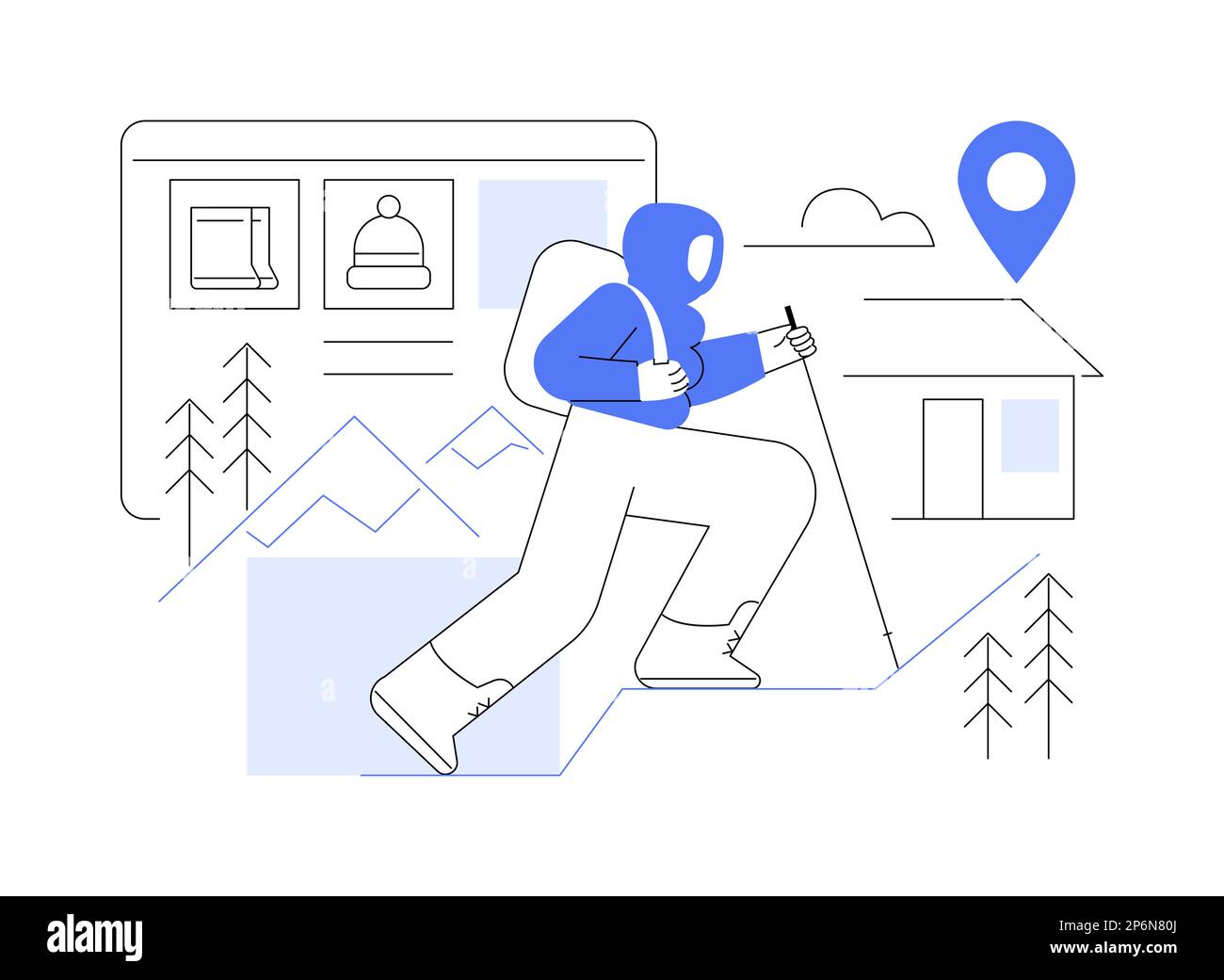Winter hiking abstract concept vector illustration Stock Vector Image ...