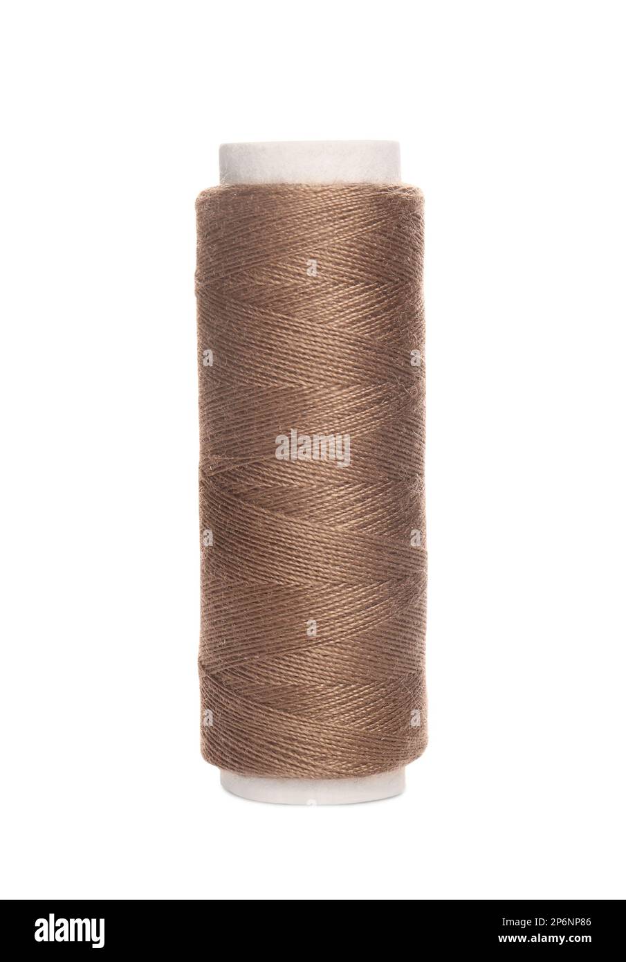 Spool of grey sewing thread isolated on white Stock Photo Alamy